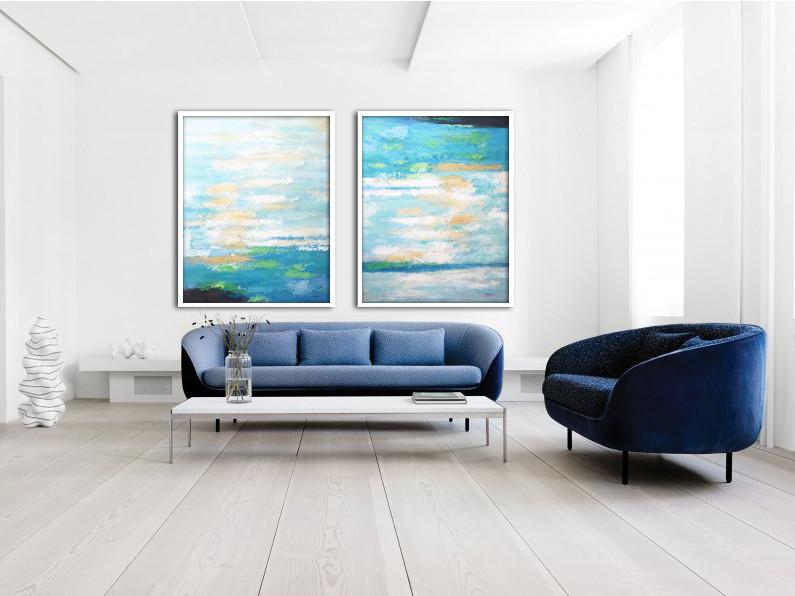 Set of 2 Abstract Painting #S117 - Click Image to Close